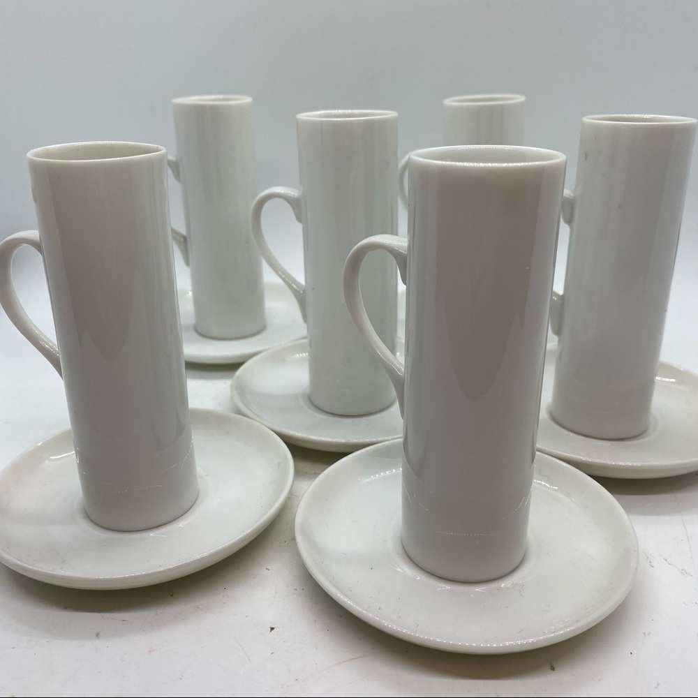 Schmid Tack Tackett Porcelain Vintage Japan Espresso Cups and Saucers Set of 6